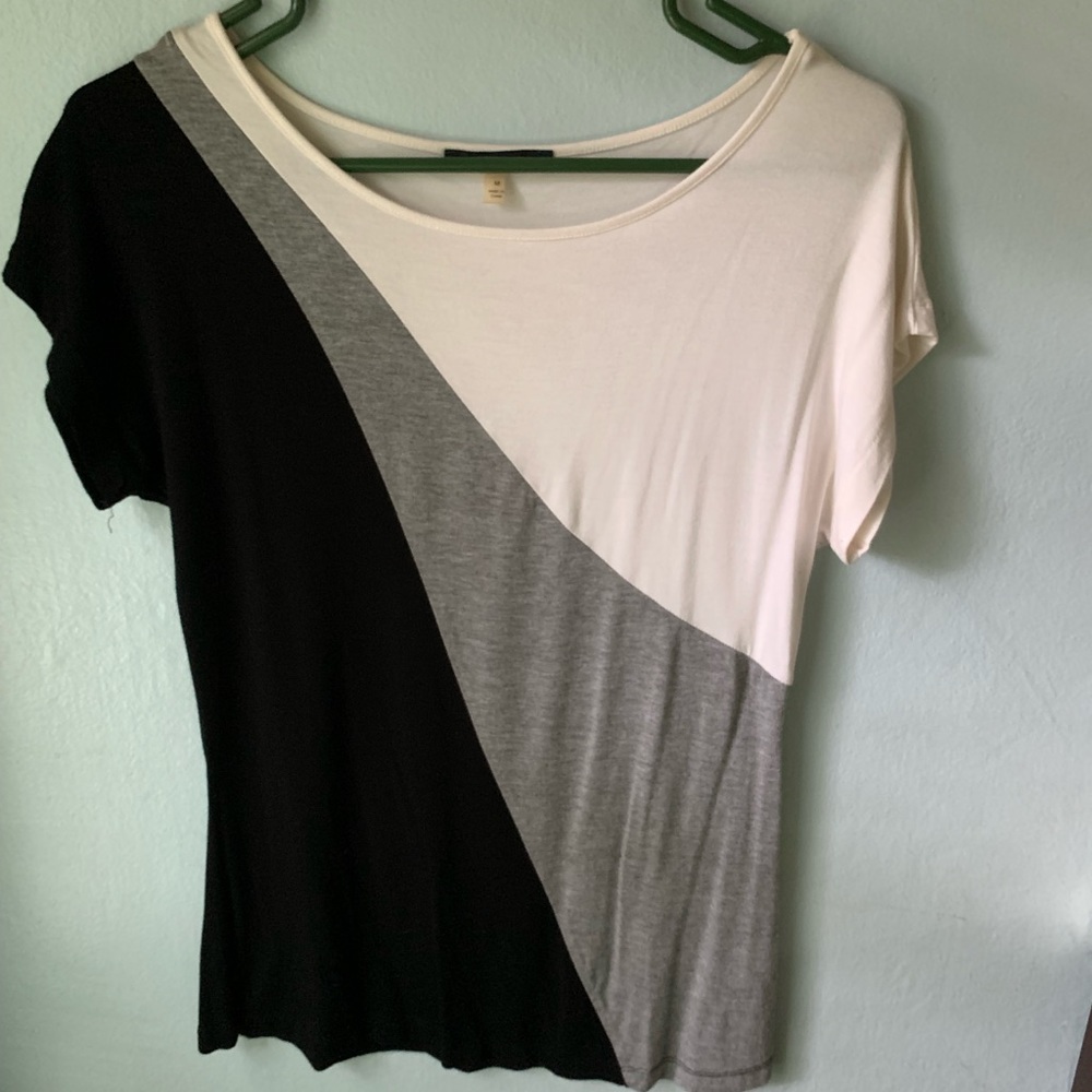 Black, Grey & White Short Sleeve Shirt